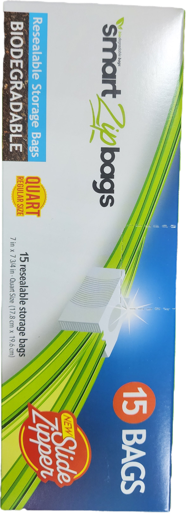 SMART ZIP BAGS QUART 15ct