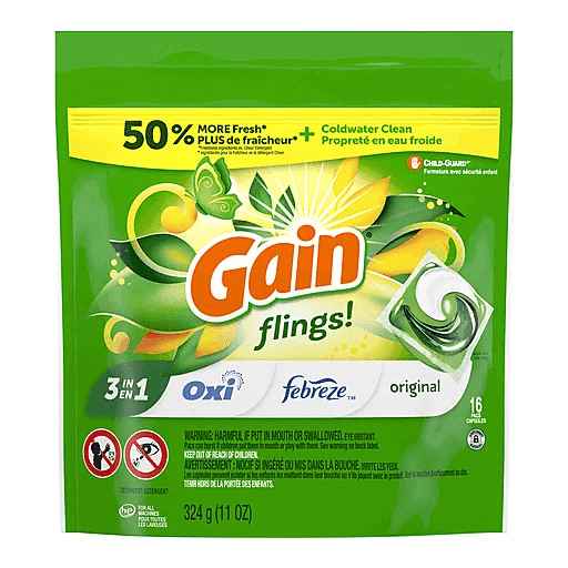 GAIN FLINGS ORG POP 12oz      