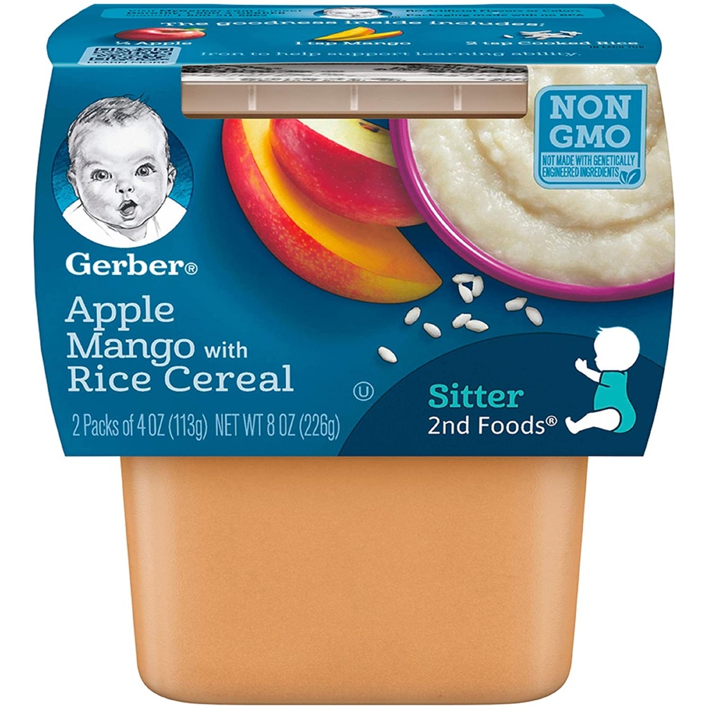 GERBER APPLE MANGO RICE 2-4oz 