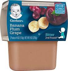 GERBER BANANA,PLUM,GRAPE 8oz  
