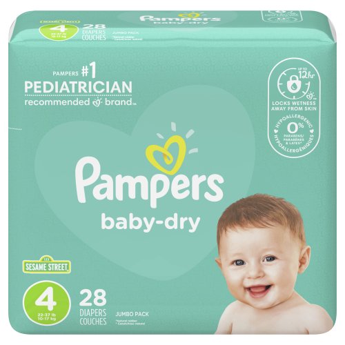 PAMPERS BABY DRY #4 PAQ 28