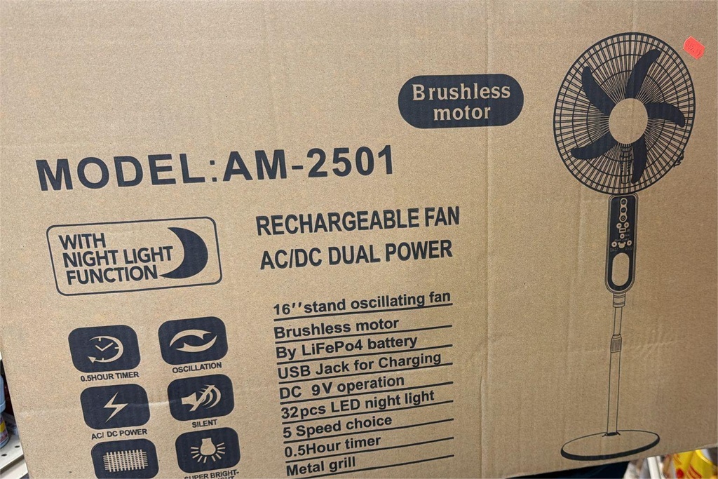 RECHARGEABLE FAN AC DUAL POWER