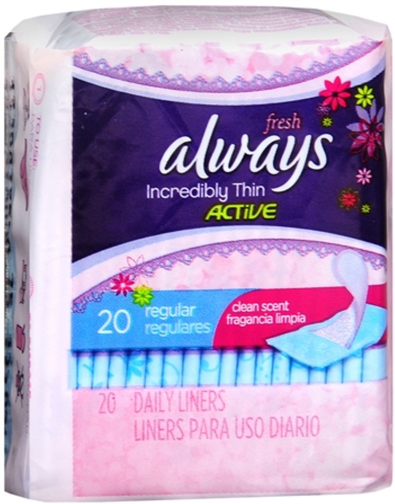 ALWAYS PANTY LINERS CLEAN SCENT PQT/20
