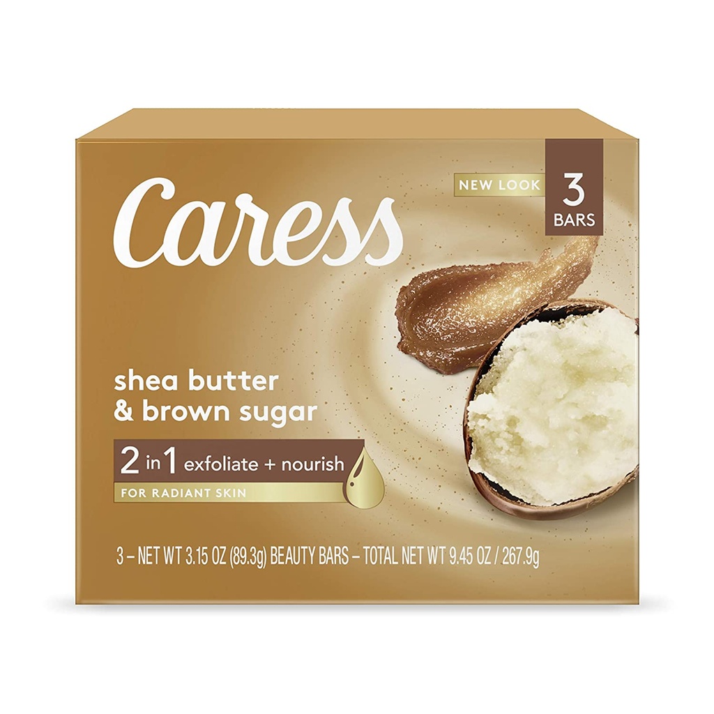 JABON CARESS SHEA BUTTER PQT/3  3.15oz
