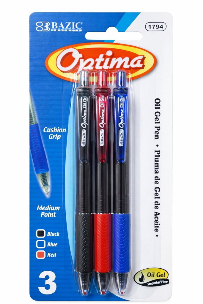 BOLIGRAFOS OPTIMA COLORES PK 3