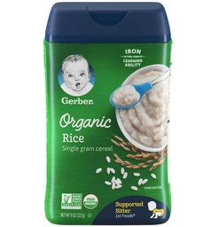 [3162] CEREAL GERBER ORGANIC RICE 8oz