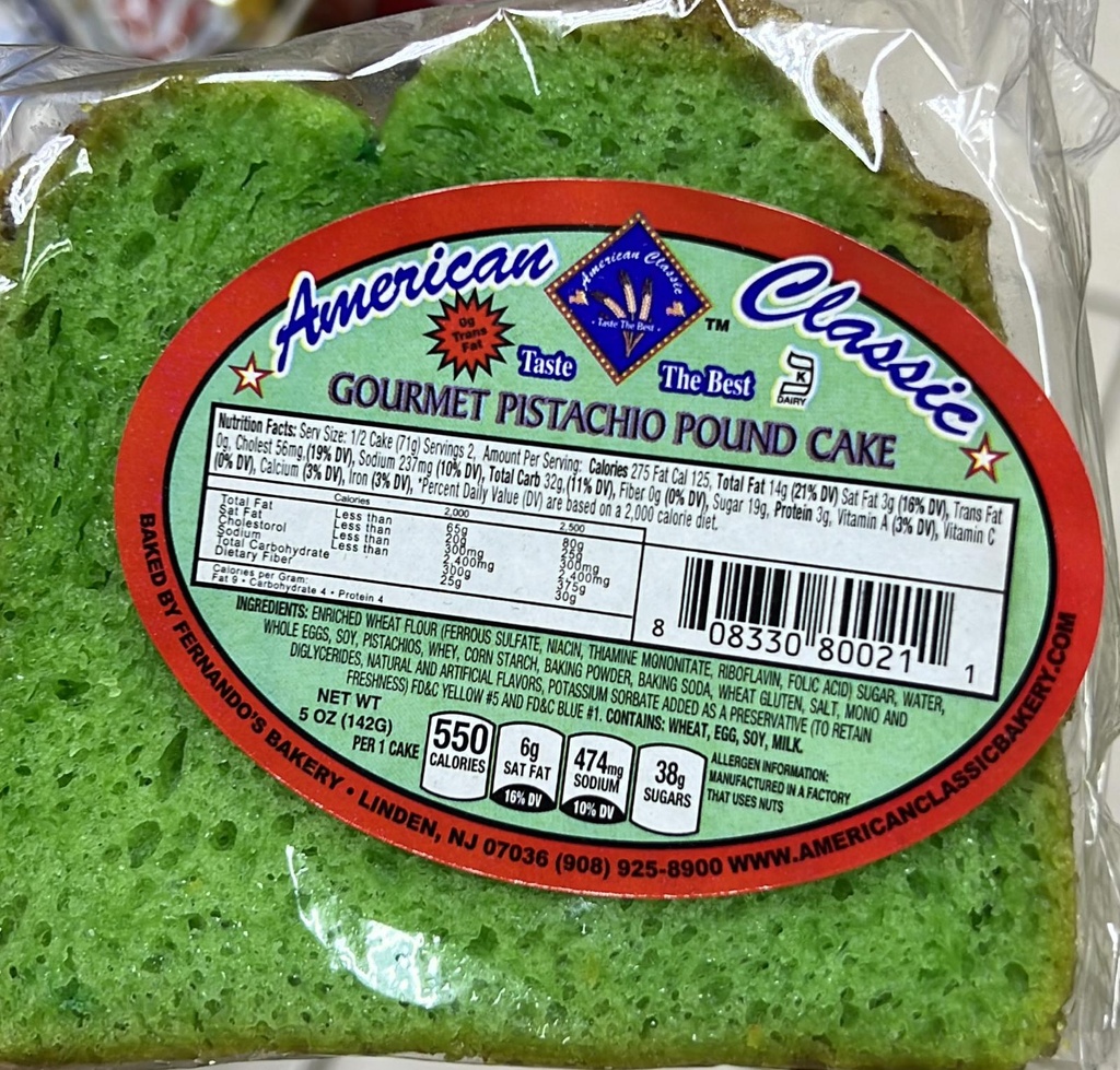 AMERICAN PISTACHIO CAKE       