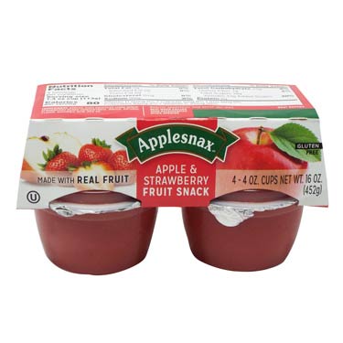 APPLESNAX/STRAWBERRIES 4-4oz  