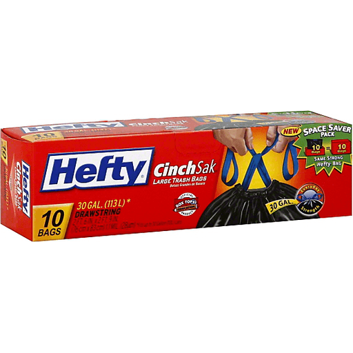 BOLSAS HEFTY 30 gal DE 10 bag 