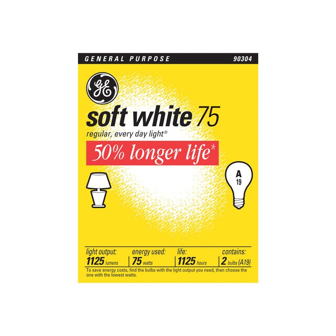 BOMBILLAS GE SUAVE BLANCO 75w 