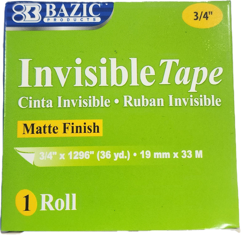 TAPE BAZIC INVISIBLE MATTE 36 YD  