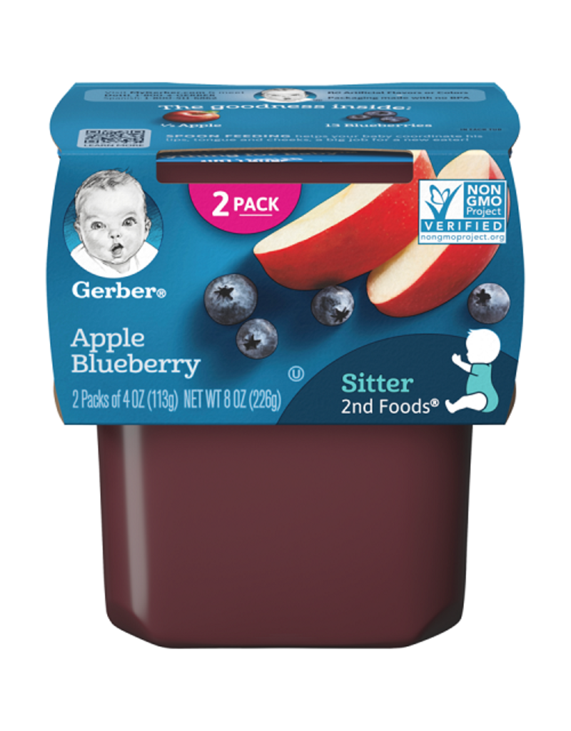 GERBER APPLE BLUEBERRY 3.5oz  
