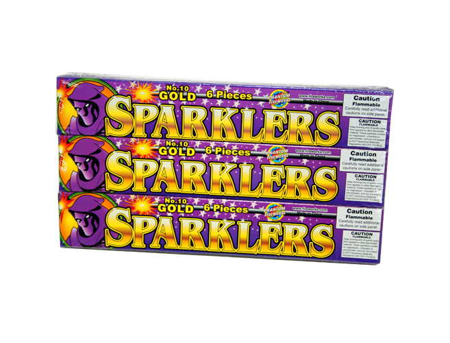 GOLD SPARKLERS 6PC            