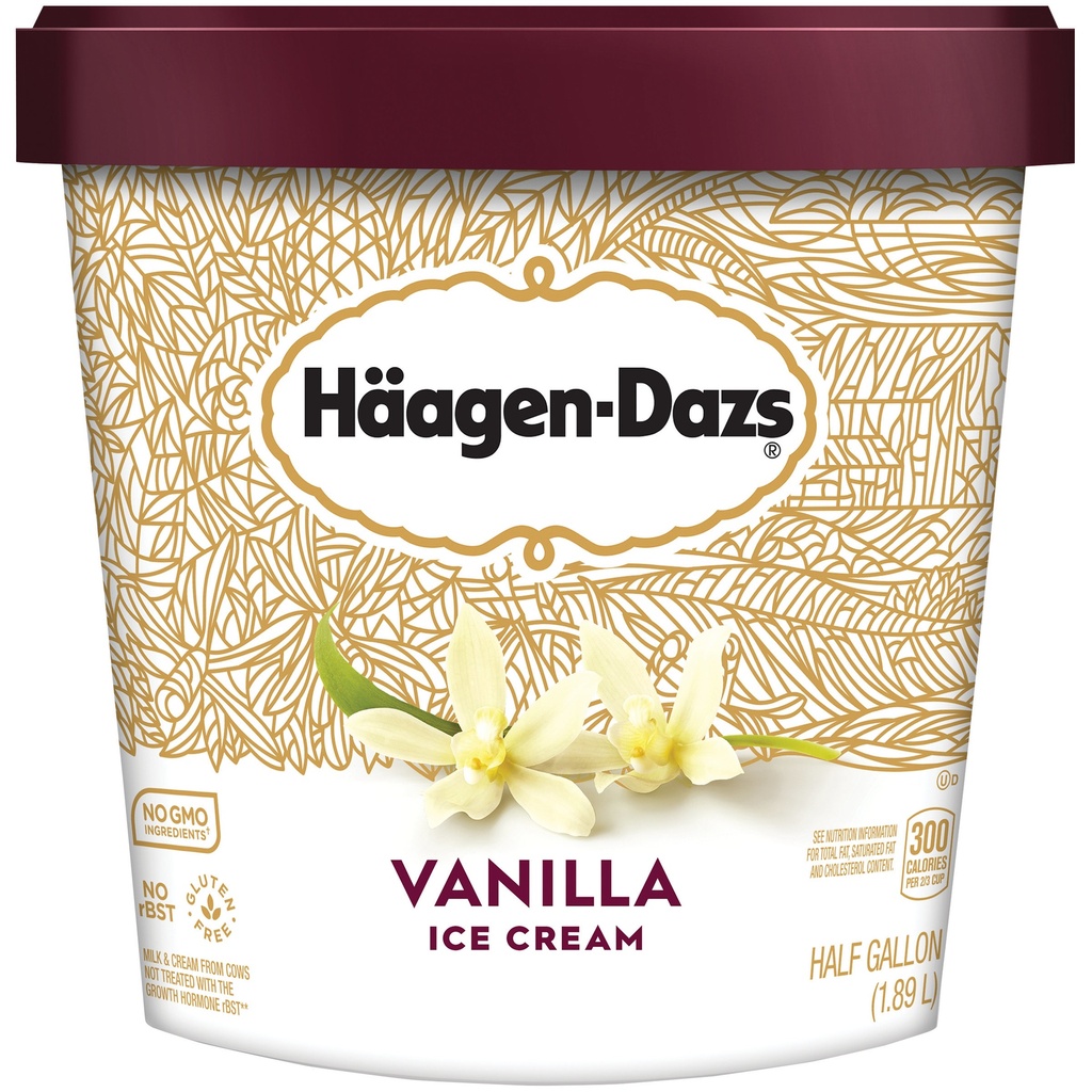 HAAGEN DAZN VAINILLA HALF GAL 64oz