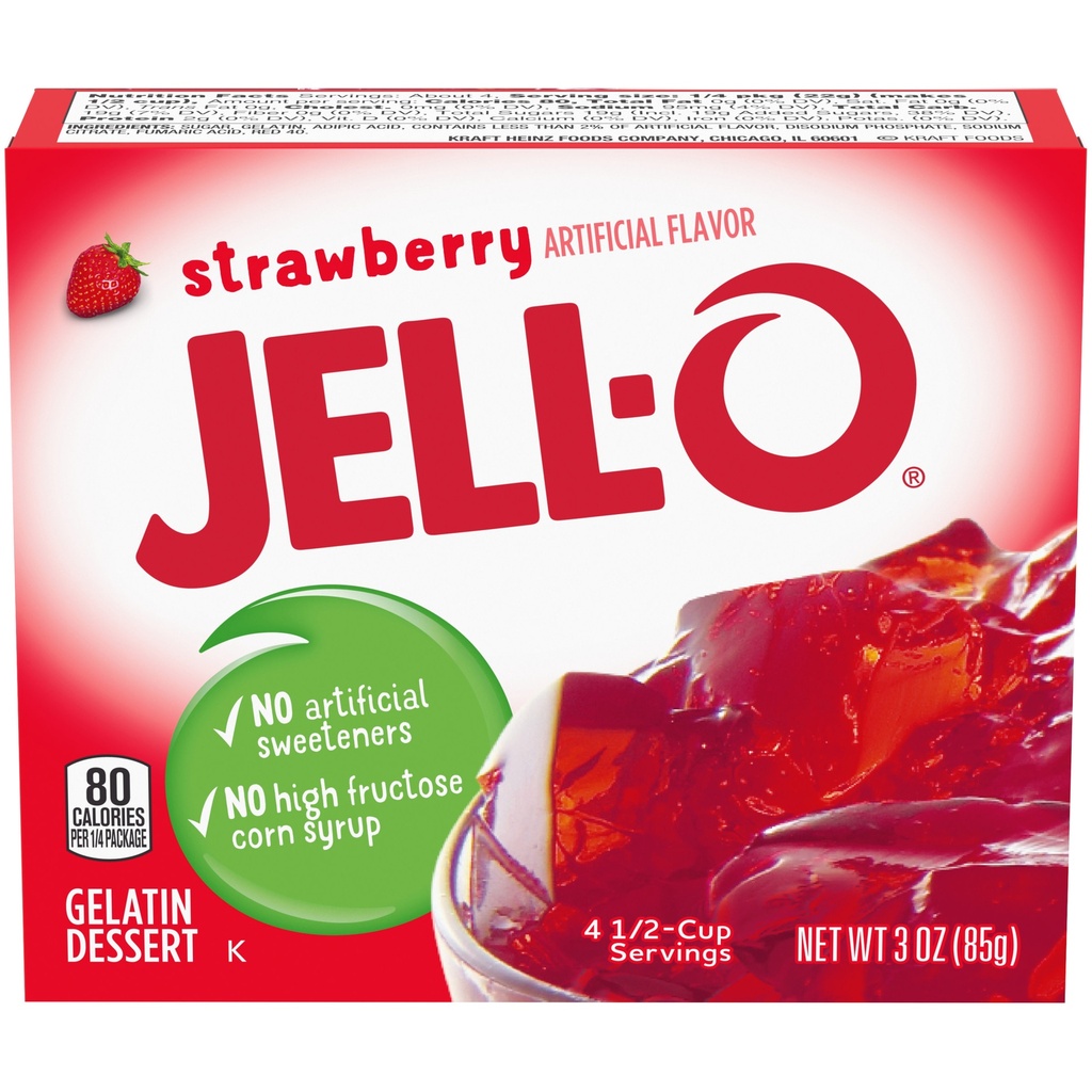 JELL-O GELATIN STRAWBERRY 3oz 