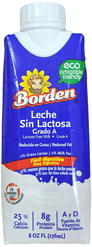 UHT LECHE BORDEN SIN LACTOSA 8oz