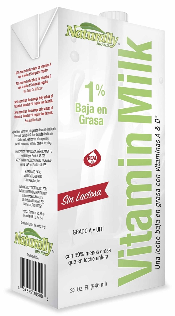 LECHE NATURALLY LAC/FREE 1% 32