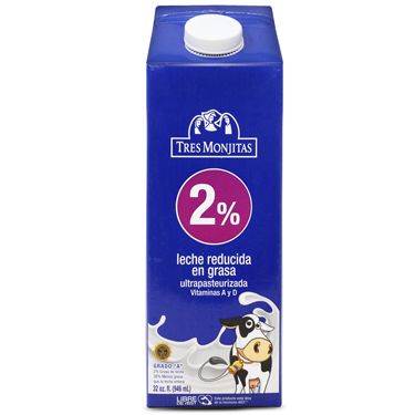 LECHE TRES MONJITAS 2% 32oz   
