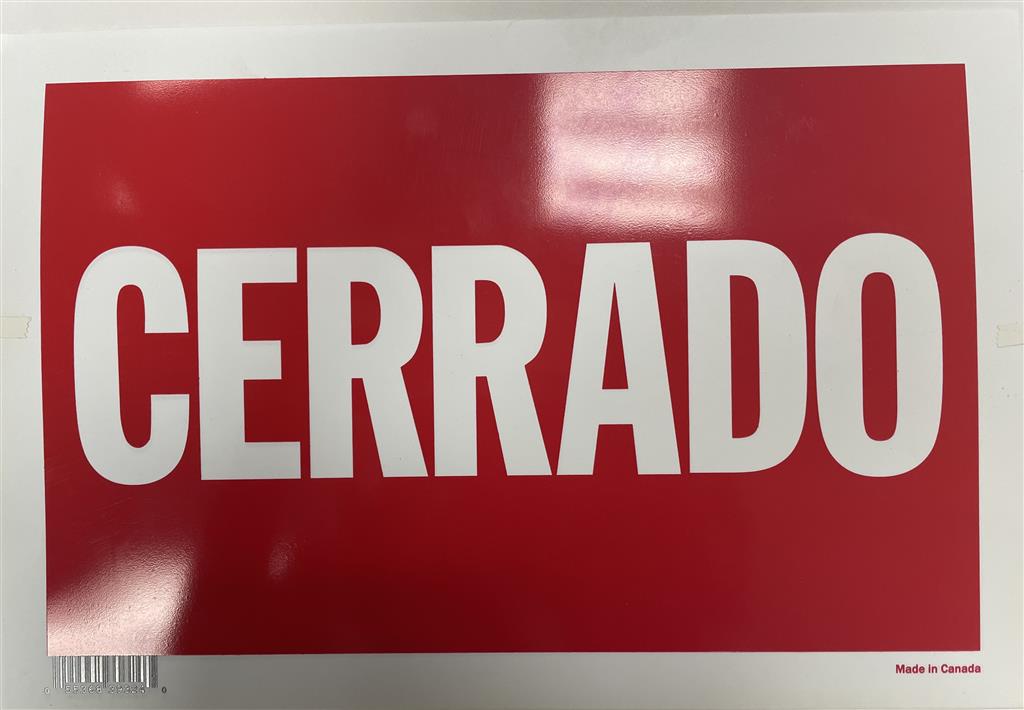 LETRERO CERRADO               