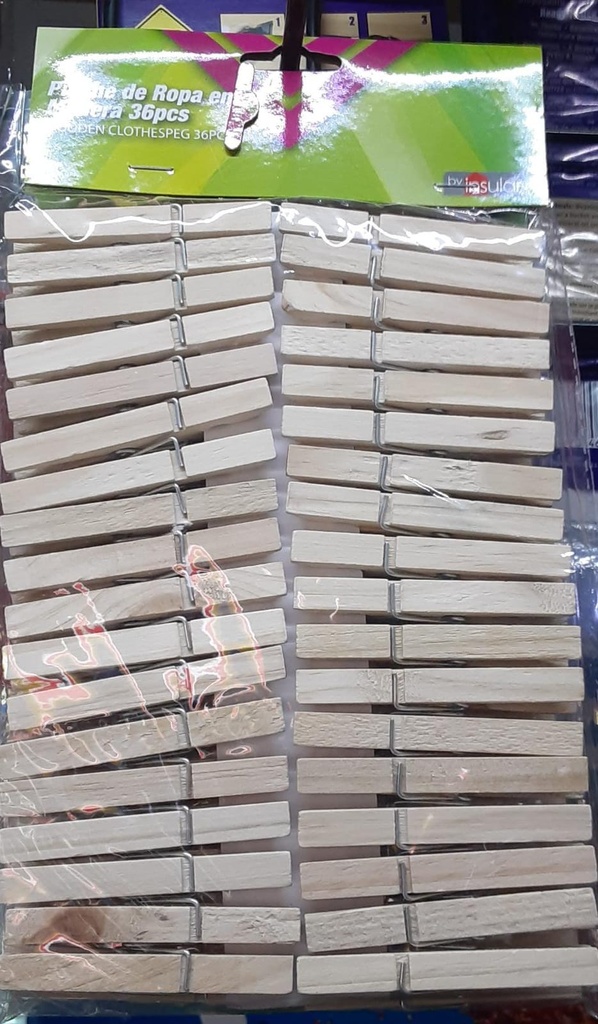 PINCHES DE ROPA MADERA PQ 36  