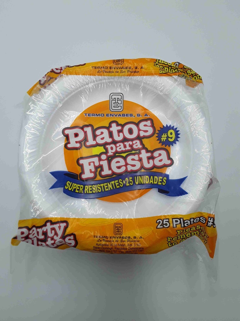 PLATOS PARA FIESTA #9 PQ 25   