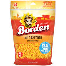QUESO BORDEN MILD CHEDDAR SHRD
