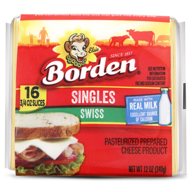 QUESO BORDEN SWISS 16 SLICES  