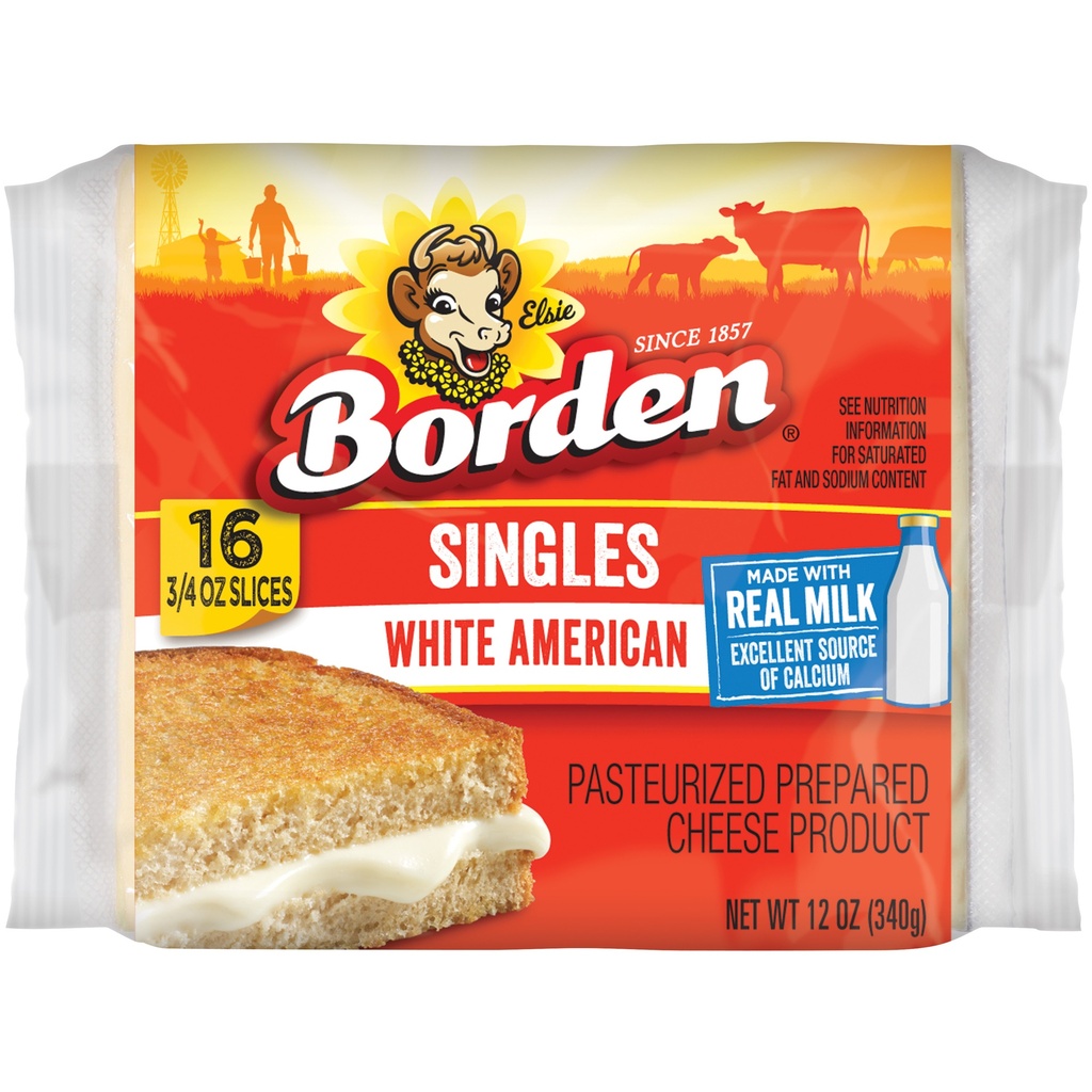 QUESO BORDEN WHITE 16slice    