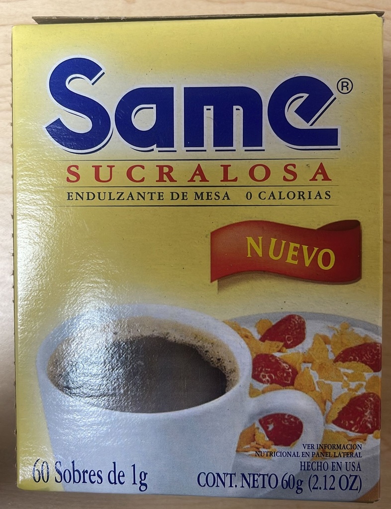 SAME SUCRALOSA 60 SOBRES 2.12o