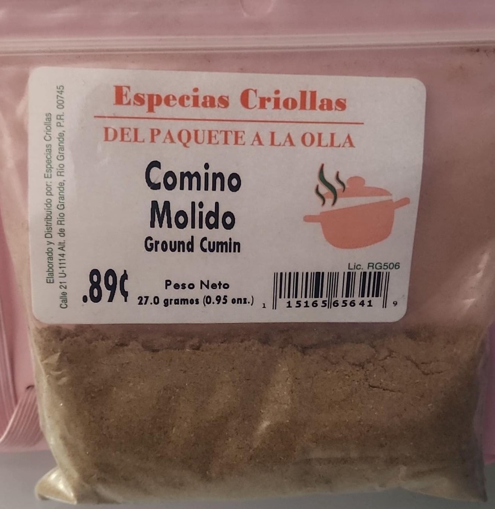ESPECIAS CRIOLLAS COMINO .38oz
