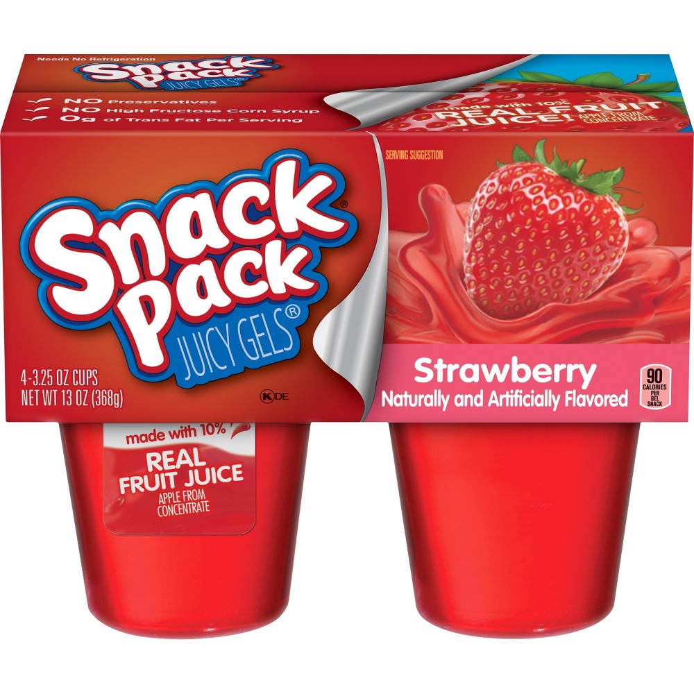 SNACK PACK STRAWBERRY GEL PQ 4