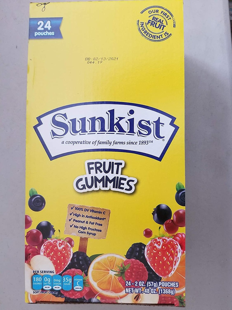 SUNKIST GUMMIES MIX FRUIT 2oz 