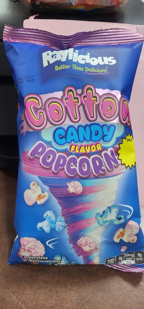 POPCORN RAYLICIOUS COTTON CANDY 2oz     