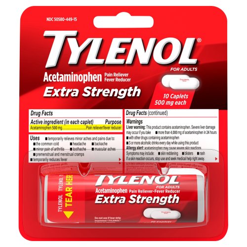 TYLENOL EXTRA STRENGTH PAQ 10 