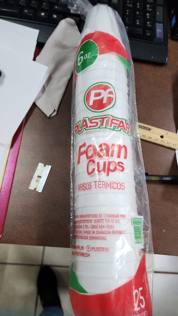 VASO CAFE 6OZ FOAM            