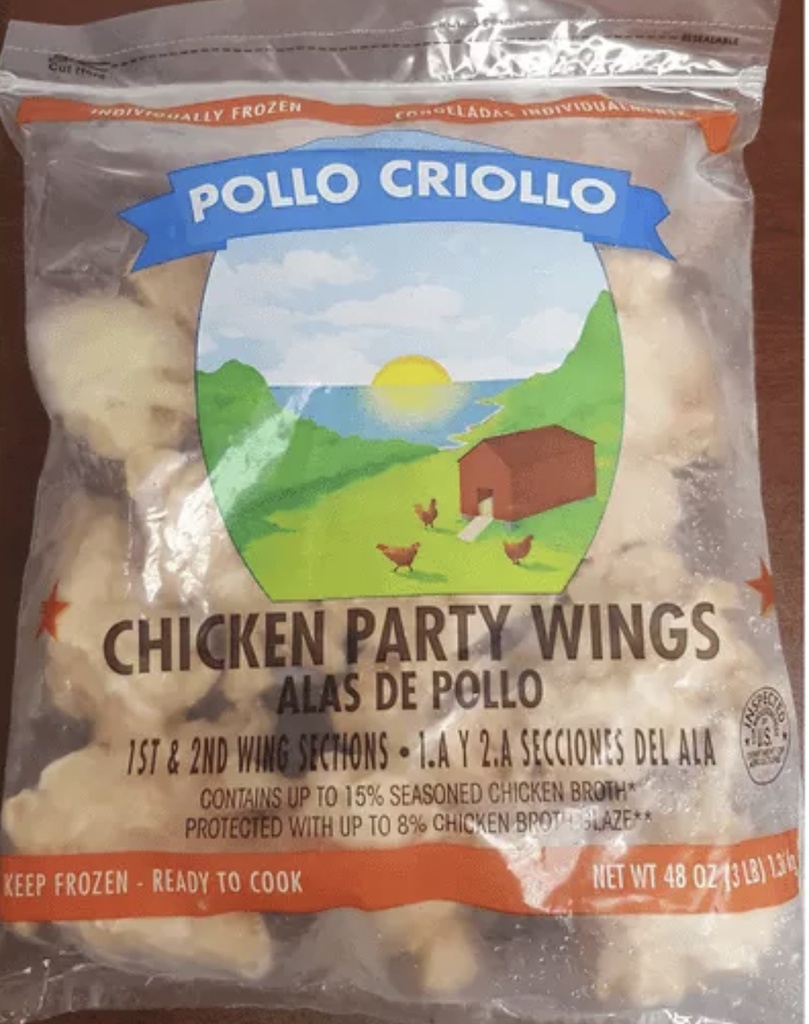 ALITAS POLLO CRIOLLO 3 lb