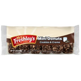 MRS FRESLEY'S COOKIES & CREME MINI DONUTS 10.5oz