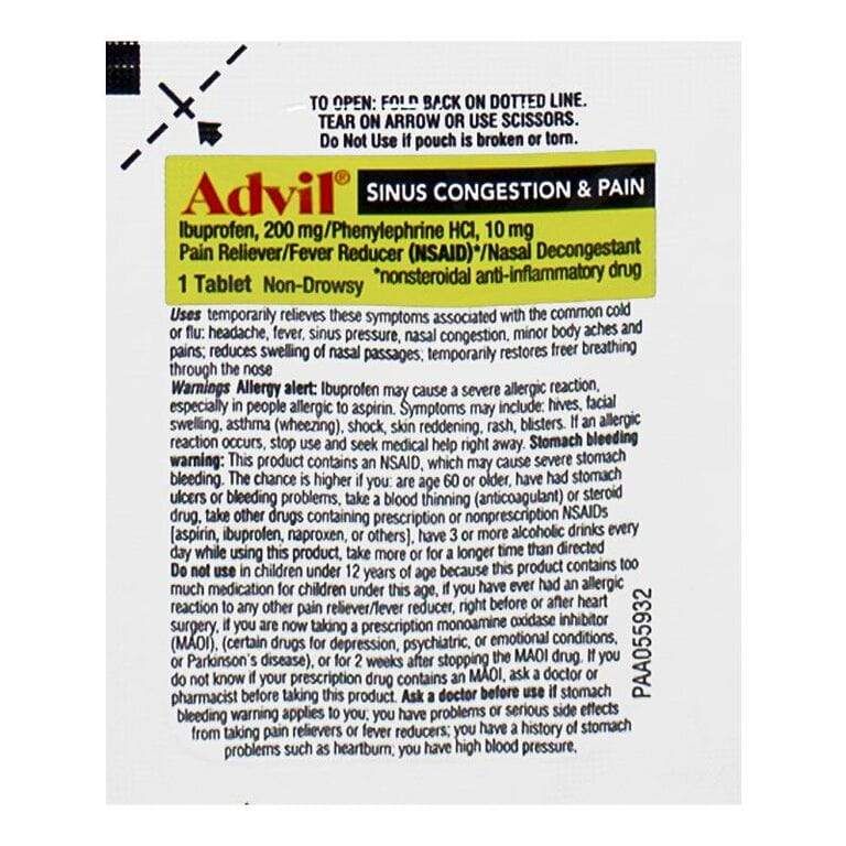 ADVIL SINUS CONGESTION & PAIN 1TB