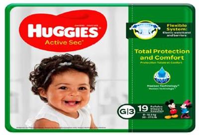 HUGGIES ACTIVE SIZE 3 PQT 19