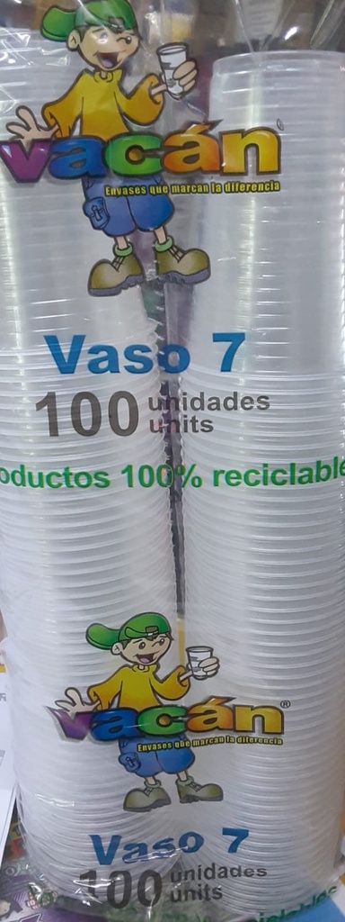 VASOS 7oz  PLASTICOS VACAN 100ct