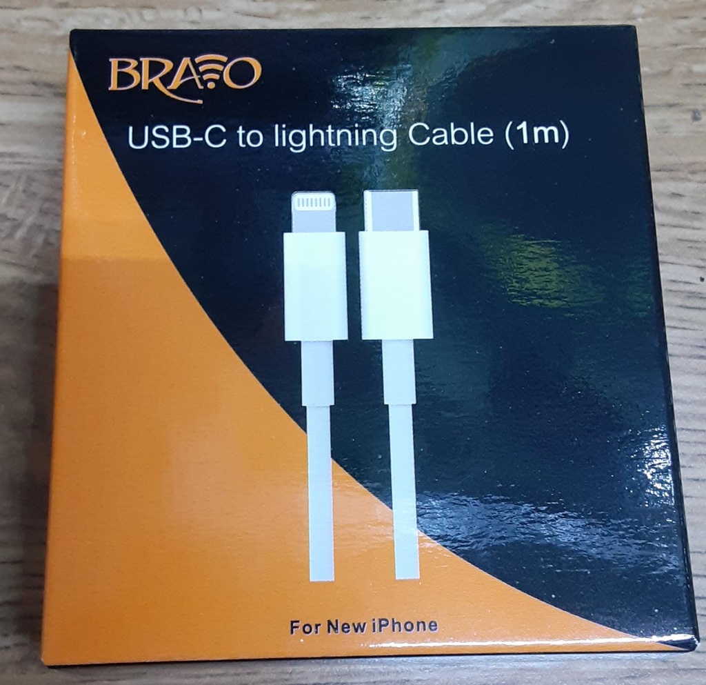 BRAVO USB-C LIGHTNING CABLE 1m