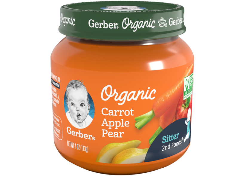GERBER ORG CARROT APPLE PEAR 4oz
