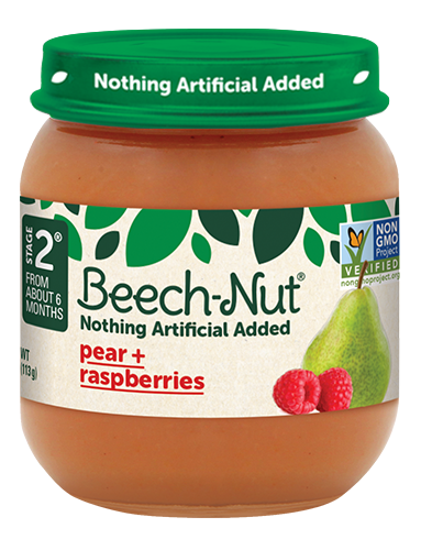 BEECH-NUT PEAR RASPBERRIES 4oz