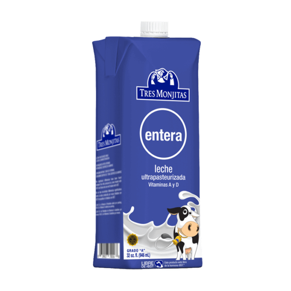 LECHE TRES MONJITAS ENTERA 32oz