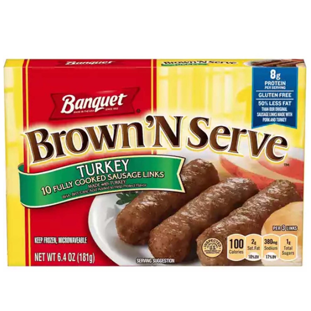 BROWN N SERVER TURKEY SAUSAGE 6.4oz