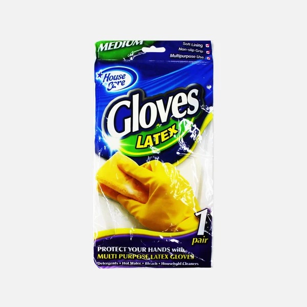 HOUSE CARE GLOVES LATEX MEDIUM