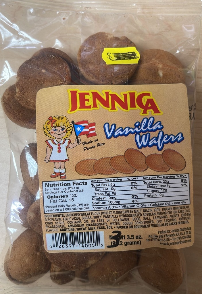 JENNICA VANILLA WAFERS 3.5oz