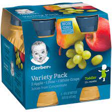GERBER JUICES VARIETY PK/4  4oz