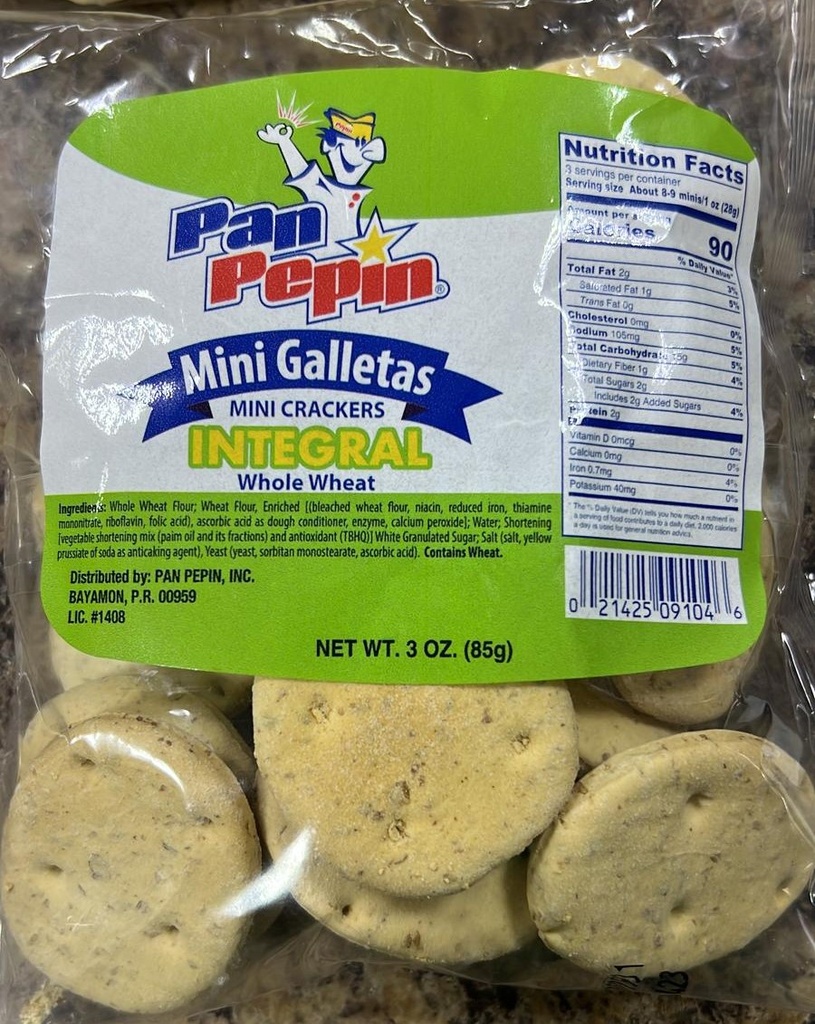 PAN PEPIN MINI GALLETAS INTEGRAL  3oz