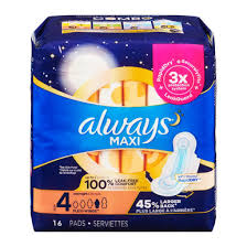 ALWAYS MAXI OVERNIGHT W/W PQT 16